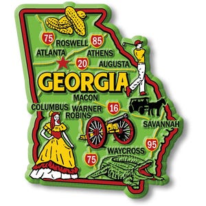 Georgia Colorful State Magnet Collectible Souvenirs Made in the USA