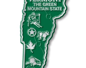 Vermont - VT State Map Shape Collectible Souvenirs Magnet Made in the USA