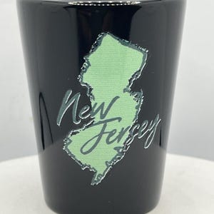 New Jersey Ceramic Black Souvenirs Shot Glass 2 Oz
