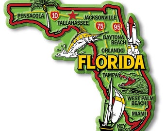 Florida Bunte Zustand Magnet Sammlerstücke Souvenirs Made in den USA