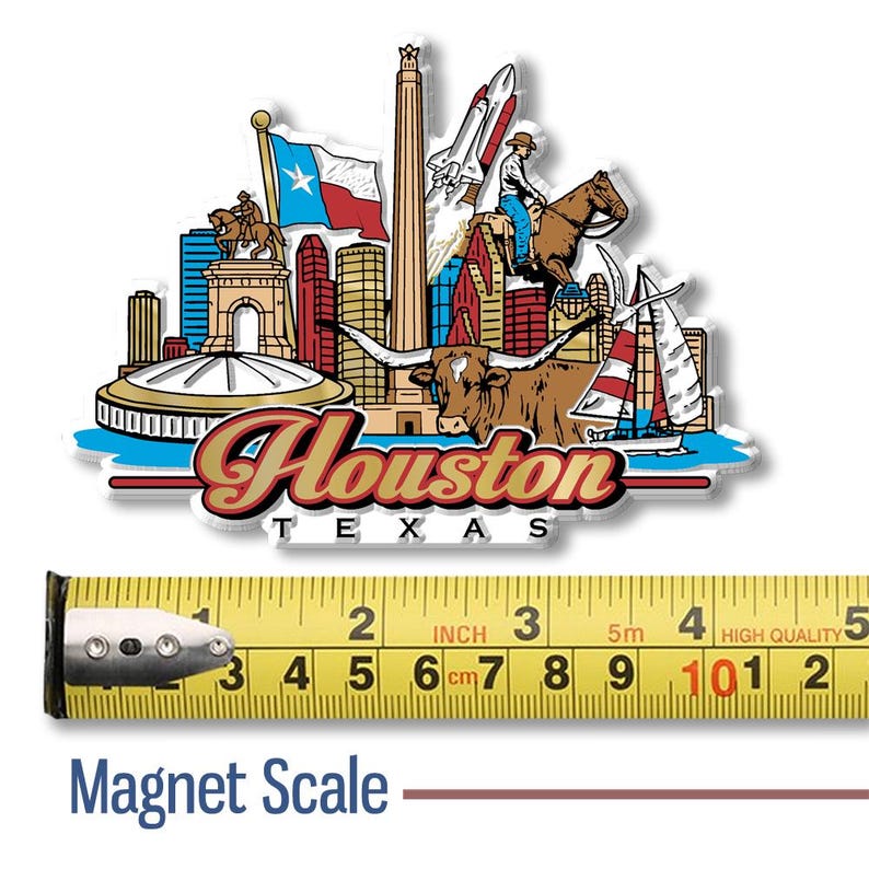 Houston Texas Collectible Souvenir Fridge Magnet - Etsy