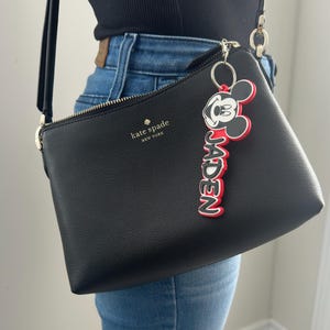 Porte-clé personnalisé Mickey Mouse, rentrée des classes, porte-clé Disney, cadeaux, étiquette de sac à main, sac à dos, bagage, Walt Disney, cadeaux pour enfants