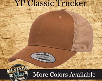 Yupoong 6606 Classic Trucker Snapback Hat - Add your logo or livestock brand