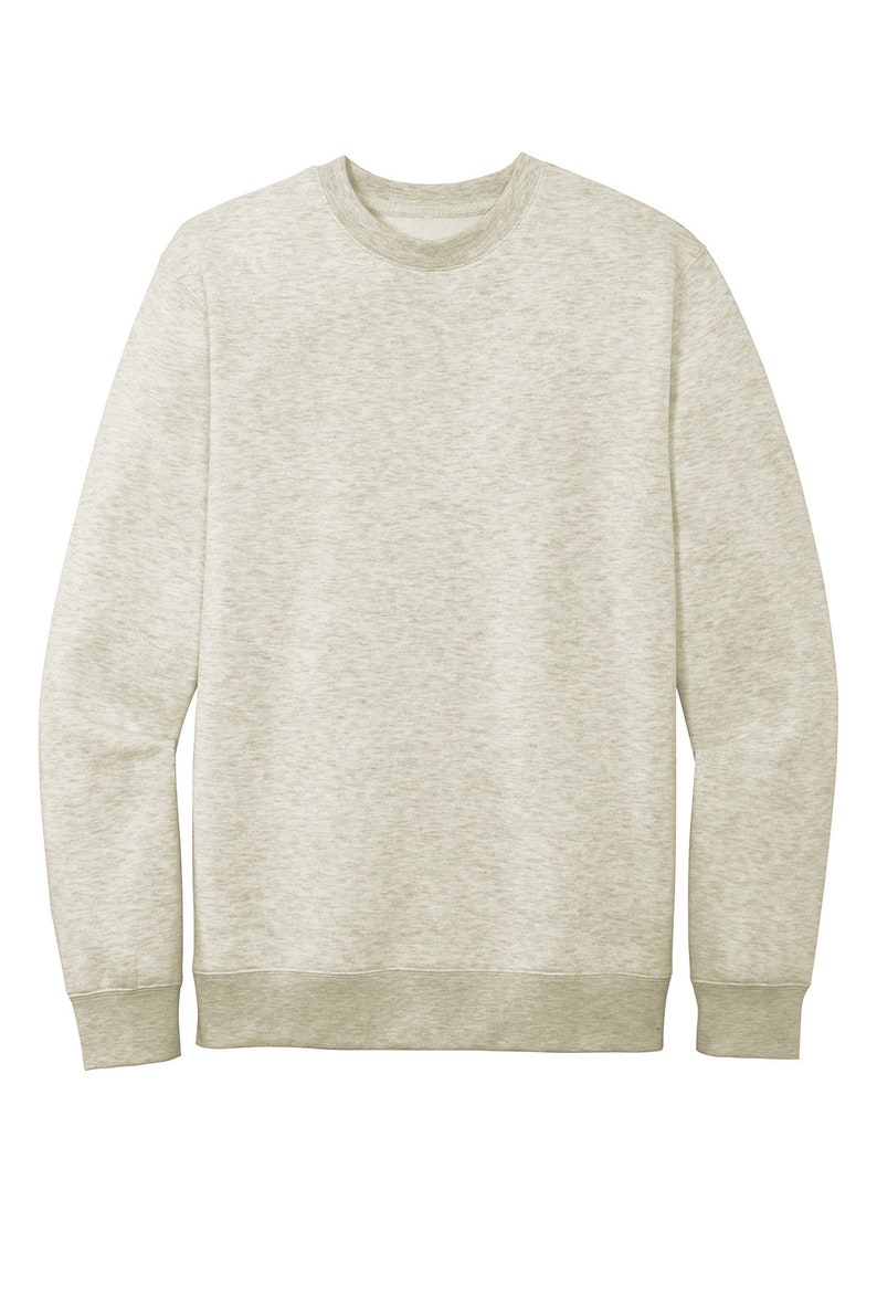 District V.I.T Fleece Crew Sweatshirt Add your custom embroidery Heathered Oatmeal