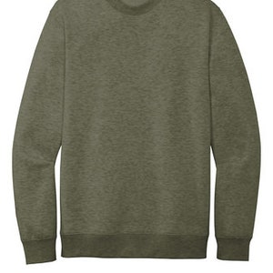 District V.I.T Fleece Crew Sweatshirt Add your custom embroidery Heathered Olive