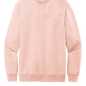 District V.I.T Fleece Crew Sweatshirt Add your custom embroidery Rosewater pink