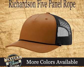 NEW Richardson 112 Premium Custom Embroidered Rope Trucker Hat -Snapback - Livestock Brand Personalized- Farm and Ranch - Men's Custom Hat