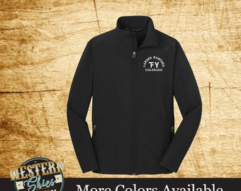 Custom Branded Port Authority Adult Softshell Jacket-Livestock Brand-Farm and Ranch Logo-Personalized-Ranchwear-Outerwear-Club Jacket