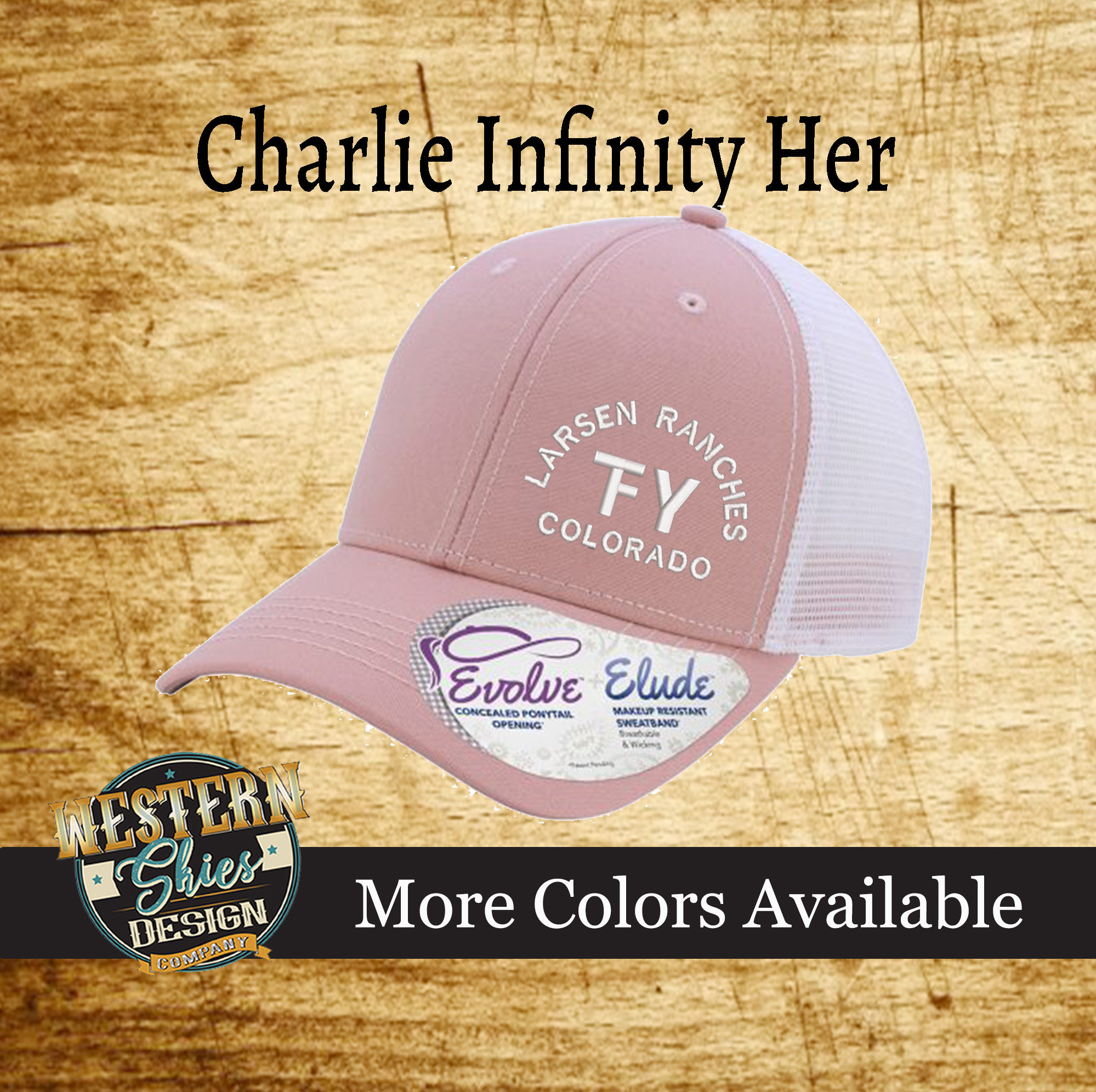 Charlie Infinity Her Ponytail Hat Custom Embroidered Hat Livestock