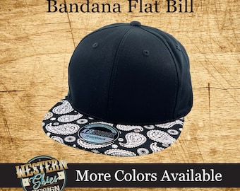 KB Bandana Flat Billed Cap Hat - Add your logo or brand