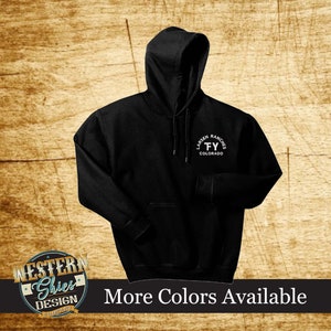Custom Branded Sweatshirt - Black and Safety Colors - Farm and Ranch Wear - Personalized Hoodie  - Livestock Brand - Outerwear