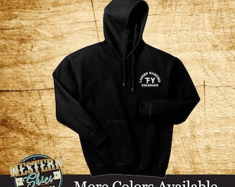 Custom Branded Sweatshirt - Black and Safety Colors - Farm and Ranch Wear - Personalized Hoodie  - Livestock Brand - Outerwear