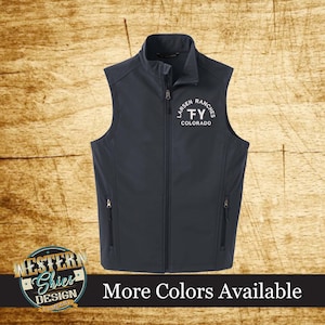 Custom Branded Port Authority Mens Soft Shell Vest - Livestock Brand - Farm Ranch Logo - Personalized - Outerwear - Small Business