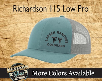 Richardson 115 Low Pro - Custom Embroidered Hat -Snapback - Livestock Brand Personalized- Farm and Ranch Custom Cap -Trucker Hat