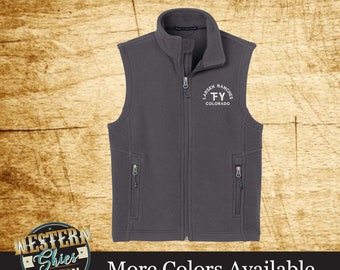 Youth Fleece Vest-Embroidered Logo -Farm and Ranch Logo-Personalized-Ranchwear-Outerwear