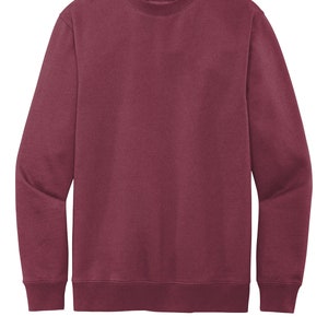 District V.I.T Fleece Crew Sweatshirt Add your custom embroidery Plum