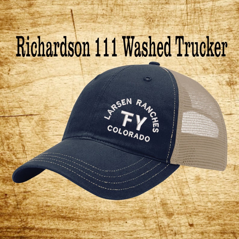 Richardson 111 Washed Trucker Custom Embroidered Hat Etsy