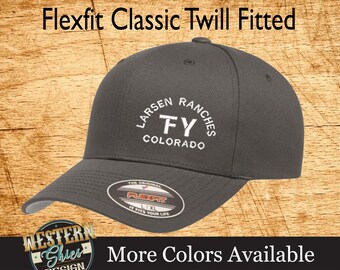 Flex Fit Twill Cap - Farm and Ranch - Personalized Mens Hat - Custom Embroidery - Small Business Logo