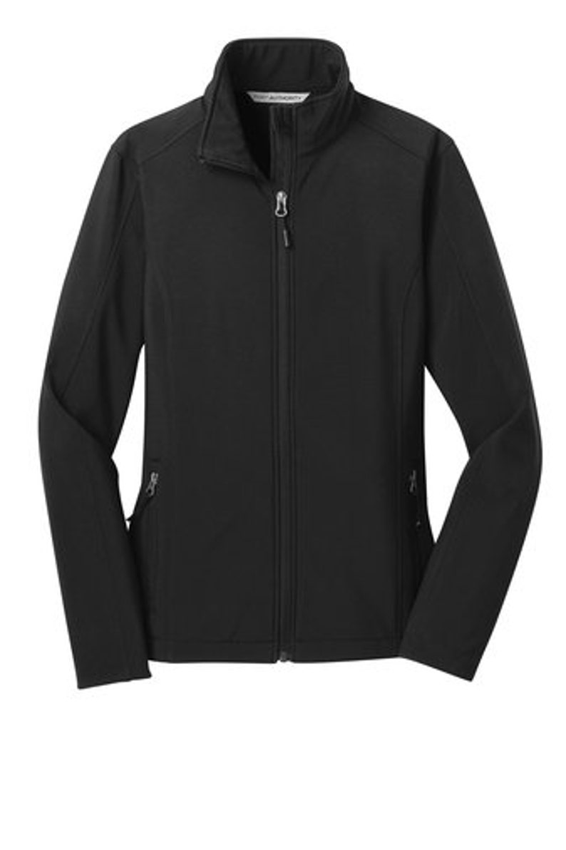 Ladies Softshell Jacket Custom Branded Livestock Brand-Farm and Ranch Logo-Personalized-Ranchwear-Outerwear-Club Jacket Schwarz