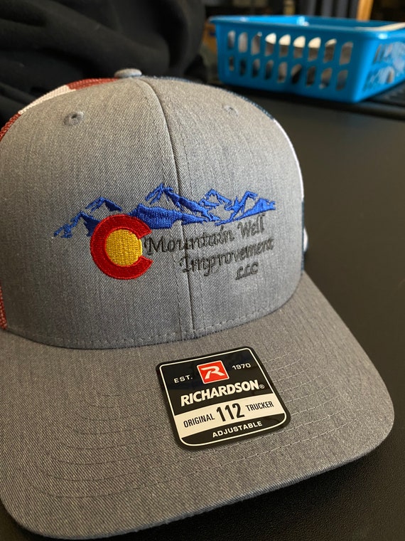 Richardson 112 Premium Custom Embroidered Trucker Hat -Snapback Hat - Livestock Brand Personalized- Farm and Ranch - Mens Custom Hat