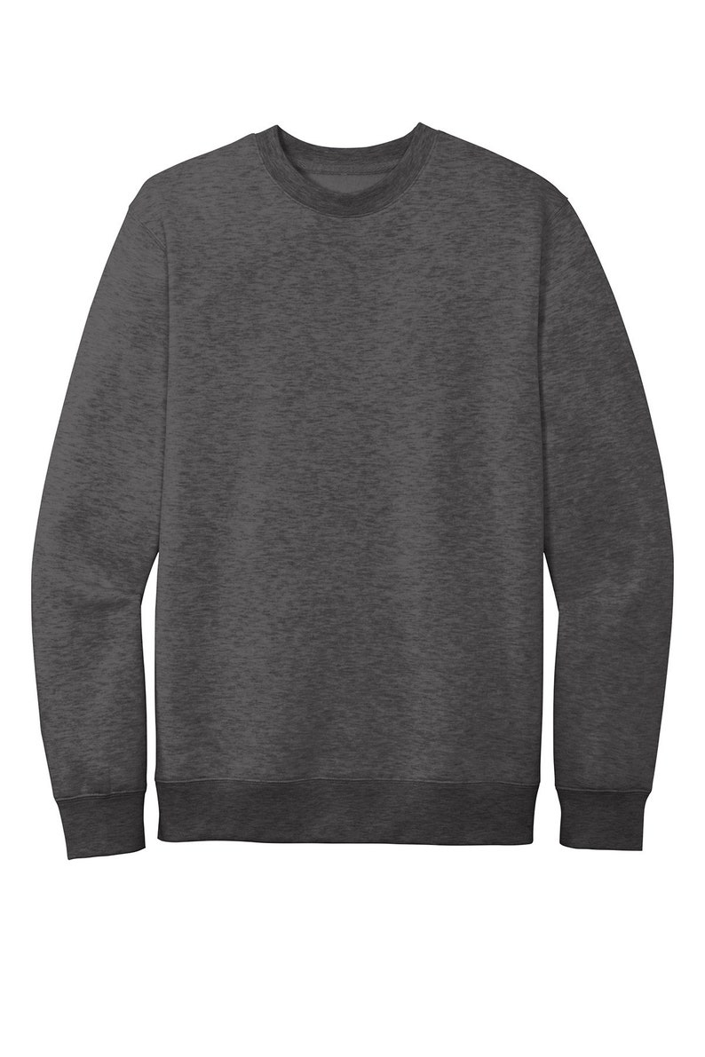 District V.I.T Fleece Crew Sweatshirt Add your custom embroidery Charcoal