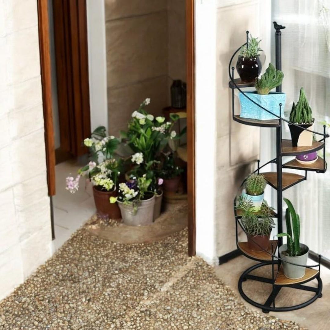 Modern Iron Plant Rack Stand, 8-layer Stair Shelf for Succulents ...