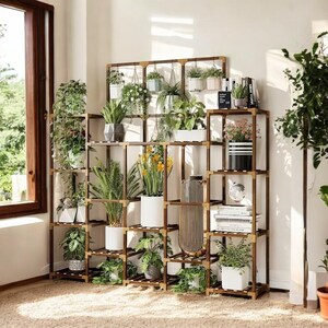 63 ''H Upgrade Plant Stand - Hohe 7-Tier-Holzregale für den Innen- und Außenbereich, für 14 Töpfe - Ideales Geschenk für Gartenliebhaber