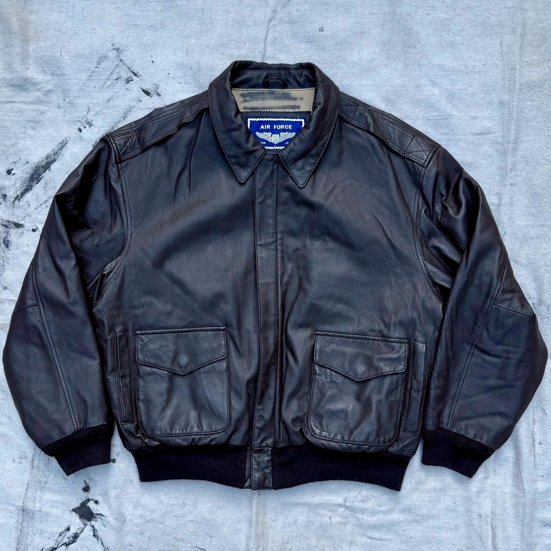 Vintage 80s US Air Force Leather Bomber Jacket - Etsy