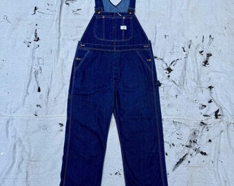 Vtg 50s BIG MAC Penney's Blue Sanforized Denim Suspender Back