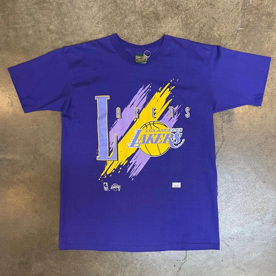 T-shirt Vintage Lakers 90s USA Long Gone - Taille L, Occasion TB