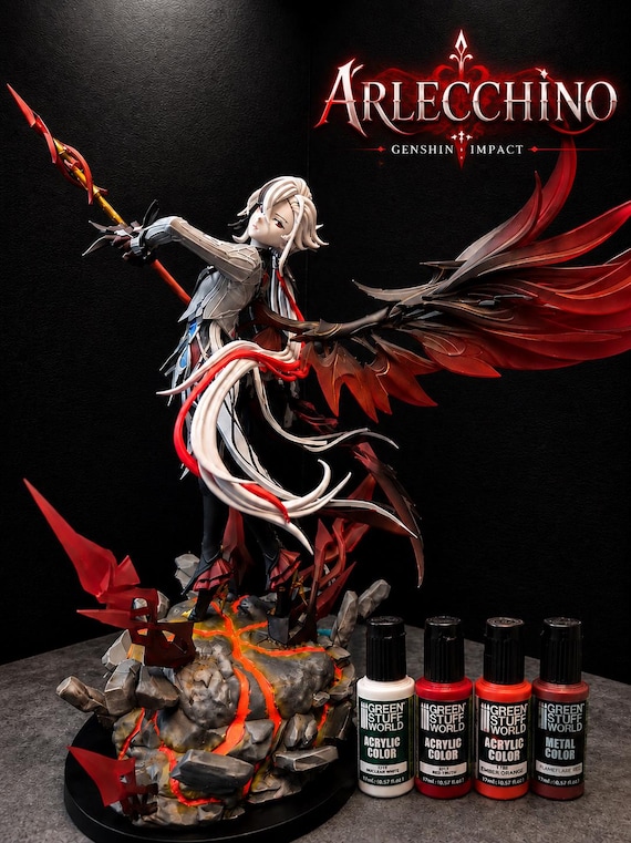 Arlecchino Figure – Genshin Impact | 3D Printed, Primed or Hand Painted | Licensed Neko Sale