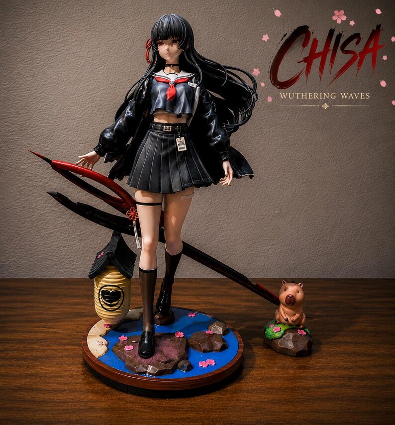 Chisa – Wuthering Waves Figure 1/7 | 14K Resin 3D Print | 22-piece | Unpainted / Primed / Optionally Painted / Neko Figurines image 13