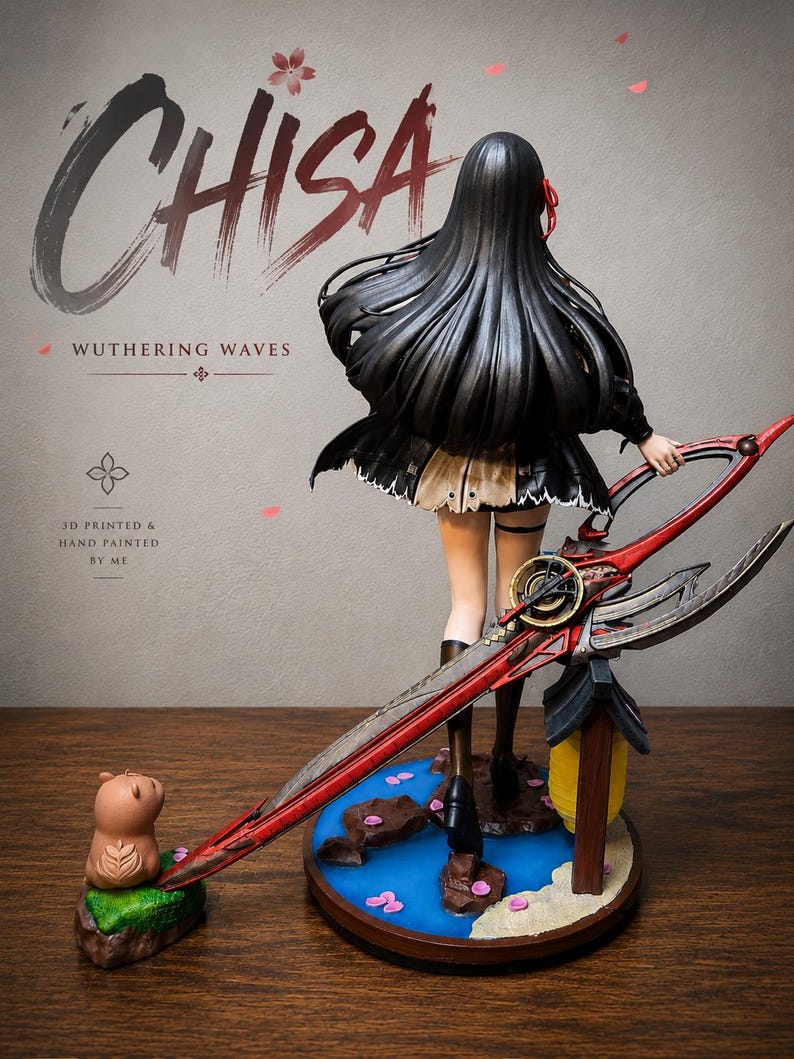 Chisa – Wuthering Waves Figure 1/7 | 14K Resin 3D Print | 22-piece | Unpainted / Primed / Optionally Painted / Neko Figurines image 14