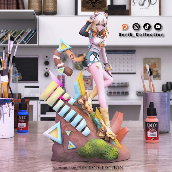 Xilonen Figure – Genshin Impact Fan Art | Approx. 25 cm Resin Statue | Unpainted or Primed | Collector's Figure | 3D Printed