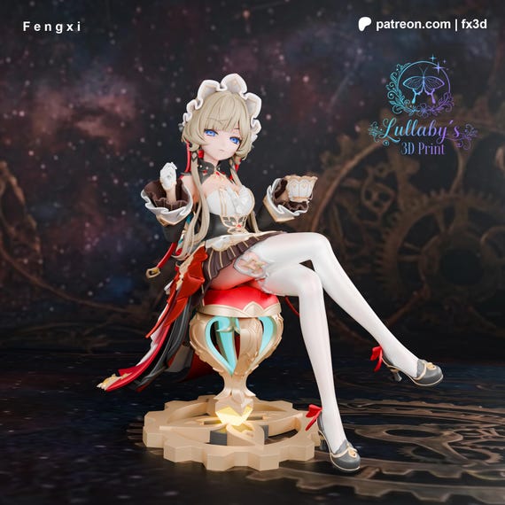 Sandrone Genshin Impact Figure | Fatui Harbinger Fan Art Statue | Resin 3D Print | Anime Collectible Figure