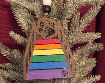 Adorno navideño con forma de puente de arcoíris