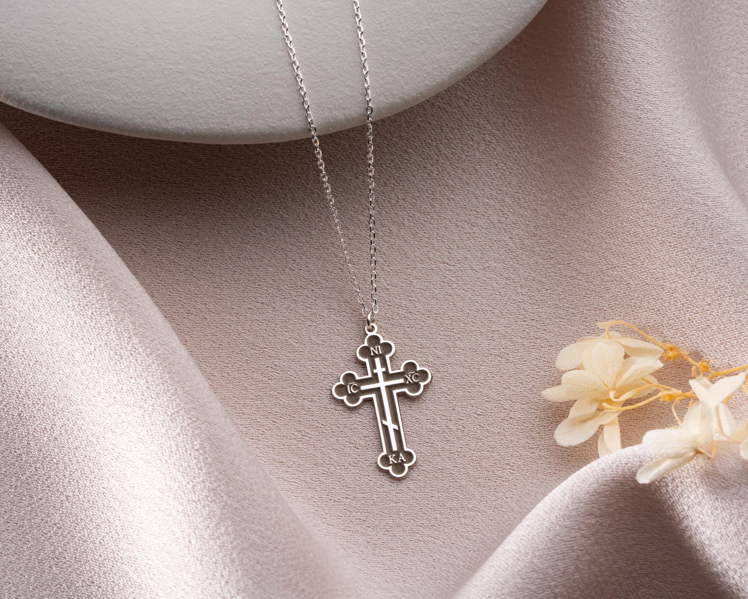 Orthodox Cross Necklace IC XC Nika Christian Jewelry Catholic