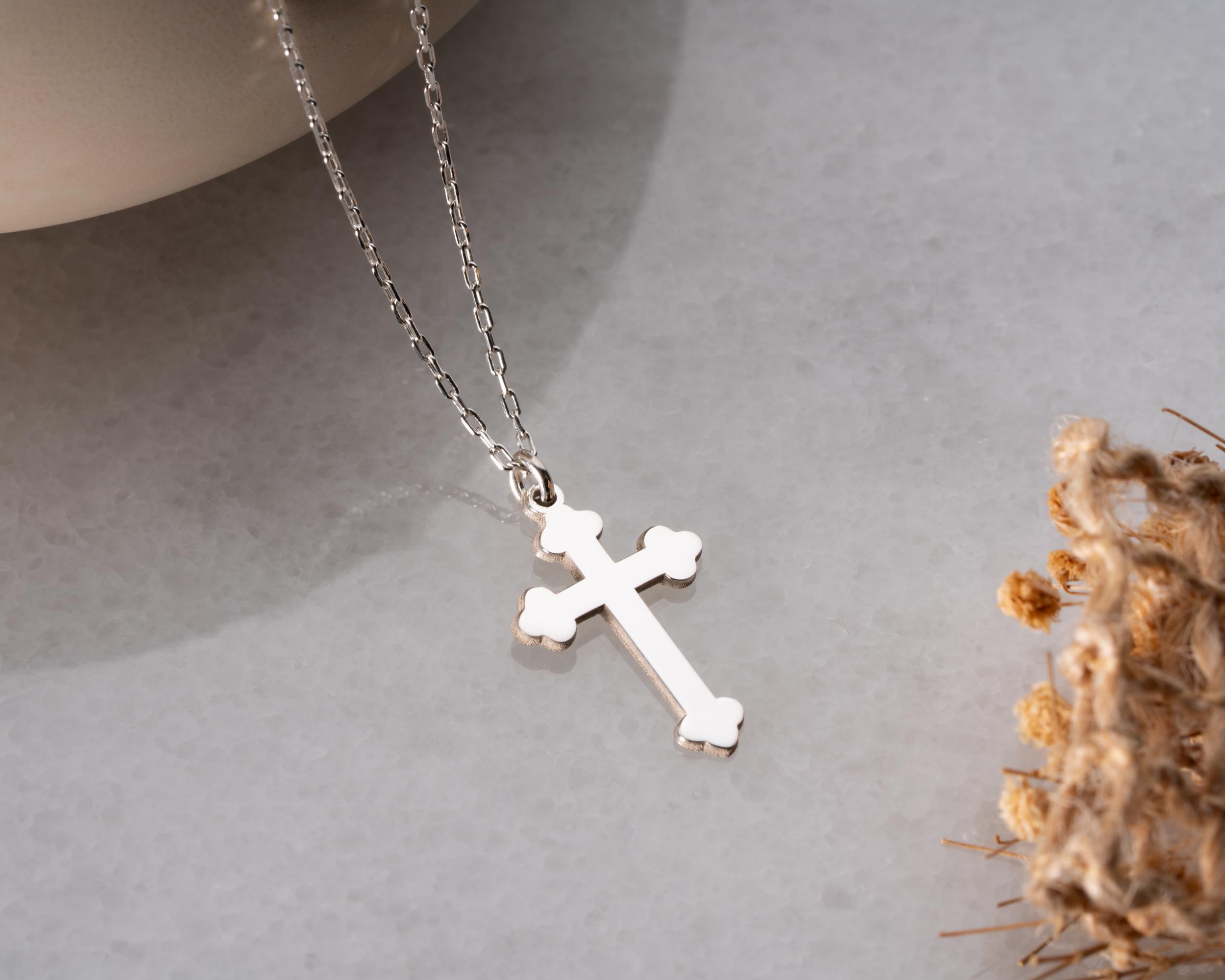 Cross Necklace: Tiny Cross Pendant, Christian Jewelry, Minimalist