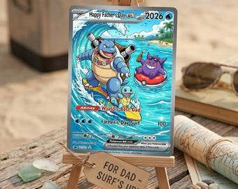 Fathers Day Pokemon Card Gift – Limited Edition UV Print – Gengar Charizard Blastoise – Only 50 Made – Dad Pokemon Fan Gift 2026