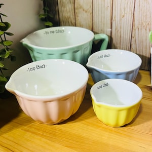 Ensemble de tasses à mesurer pastel rétro, Amateurs de pâtisserie, cuisiniers amateurs, Passe au micro-ondes