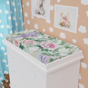 Floral Baby Changing Pad Cover, Nursery Baby Shower Gift, Baby Kids Room Decor, diaper changing pad, new mom gift, postpartum gift