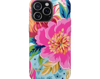 Funda magnética MagSafe resistente con diseño floral vibrante para iPhone. Bonita y moderna funda para iPhone Pro Max. Regalo para el Día de la Madre, iPhone 13, 14, 15 y 16. Regalo ideal para mamá.