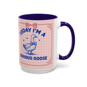 Bonita taza de ganso serio, regalo perfecto, taza grande azul rosada divertida y tonta de ganso, regalo de cumpleaños, taza de café, coffeelove, taza de café y té imagen 6