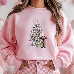 Coquette Christmas Tree Dog Sweatshirt: Cute Holiday Gift