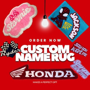 Handmade custom rugs , customized business logo, personalized gifts , name rugs, custom tufted rugs