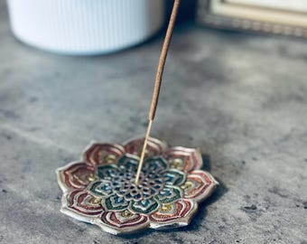 Metalen lotusbloem wierookhouder brander chakra altaardecor