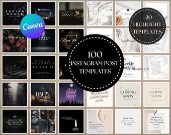 Schwarzweiße Instagram Templates: Dark & Light Social Media (Canva, Digital Download)