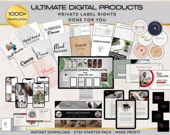 Pacchetto di modelli Canva rivendibili, marketing digitale, progetti PLR