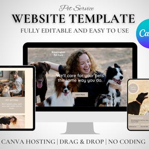 Pet Service Website Template Canva Website Template Pet Themed Website Pet Grooming Website Template Dog Service Website Pet Care Website