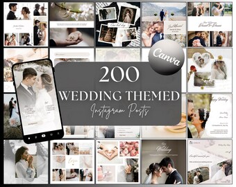 Instagram Post Vorlagen zum Thema Hochzeit: Minimalistisches Canva Bundle